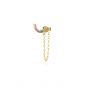 Fashion Colorful Rainbow Chain Tassels 925 Sterling Silver Dangling Earring(Single)