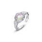 Fashion Colorful CZ Geometry Lines Cross 925 Sterling Silver Adjustable Ring