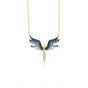 Holiday CZ Angel's Wing Flying 925 Sterling Silver Necklace