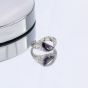 Fashion Purple CZ Crescent Moon Lava 925 Sterling Silver Adjustable Ring