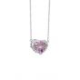 Gift Rope Bound Love Heart CZ 925 Sterling Silver Couple Necklace