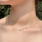 Women Mini Shell Pearls Curb Chain 925 Sterling Silver Necklace