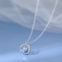 Gift Whale Blue CZ Ocean 925 Sterling Silver Necklace