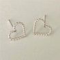 Anniversary Hollow Twisted Rope Heart 925 Sterling Silver Stud Earrings