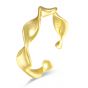 Fashion Twisted Wave 925 Sterling Silver Adjustable Ring