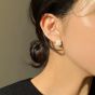 Office Irregular Geometry White Agate 925 Sterling Silver Stud Earrings