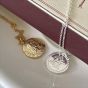 Holiday Portrait Round Coin 925 Sterling Silver Necklace