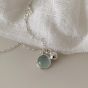 Simple Round Blue Lake 925 Sterling Silver Necklace