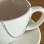 Fashion Flat Beads Chain Geometry 925 Sterling Silver Bracelet