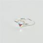 Gift Colorful CZ Beads Border Love Heart 925 Sterling Silver Adjustable Ring