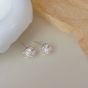 Holiday Girl Opening Pectinid Shell Pearls 925 Sterling Silver Stud Earrings