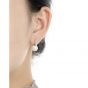 Women Twisted Round Shell Pearls 925 Sterling Silver Hoop Earrings