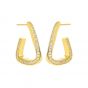 Lady Fashion Geometry CZ Twisted Triangle 925 Sterling Silver Dangling Earrings