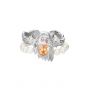 Halloween Double Layers Shell Pearls CZ Ghost 925 Sterling Silver Adjustable Ring