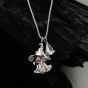 Halloween Holiday Magic Hat Ghost CZ 925 Sterling Silver Necklace