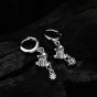 Halloween Holiday CZ Ghost 925 Sterling Silver Leverback Dangling Earring(Single)