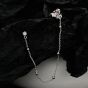 Halloween Gift Ghost CZ Chain 925 Sterling Silver Stud Earring Clip (Single)