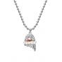 Halloween Gift Orange Heart Shell Pearl Ghost 925 Sterling Silver Beads Necklace
