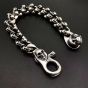 Men's Vintage Punk Skulls 925 Sterling Silver Curb Chain Bracelet