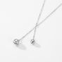 Girl Adjustable Drop Round Bells 925 Sterling Silver Necklace