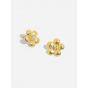 Beautiful Gold Flowers 925 Sterling Silver Stud Earrings