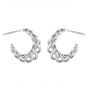 Casual Twisted Lines C Shape 925 Sterling Silver Stud Earrings