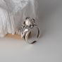 Fashion Irregular Flower Shell Pearl 925 Sterling Silver Adjustable Ring