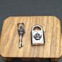 Vintage Gift Promise Crown Lock And Key 925 Sterling Silver DIY Pendant
