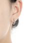 Women Twisted Cross 925 Sterling Silver Geometry Round Hoop Earrings