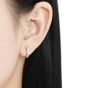 Irregular vertical geometric Octagon 925 Sterling Silver Hoop Earrings