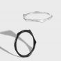 Minimalism Irregular 925 Sterling Silver Fine Circle Stacker Ring