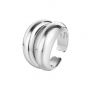 Modern Double Layers Geometry Glossy 925 Sterling Silver Adjustable Ring