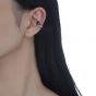 Fashion Geometry Emerald Tourmaline 925 Sterling Silver Non-Pierced Earring(Single)