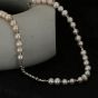 Women Irregular Natural Pearls 925 Sterling Silver Necklace