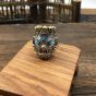 Vintage Chinese Traditional God Hell King 925 Sterling Silver Adjustable Ring