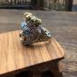 Vintage Chinese Traditional God Hell King 925 Sterling Silver Adjustable Ring