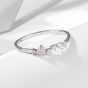 Women Gift Round Natural Moonstone CZ 925 Sterling Silver Ring