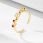 Fashion Colordul Rainbow Red CZ 925 Sterling Silver Irregular Adjustable Ring