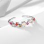 Fashion Colordul Rainbow Red CZ 925 Sterling Silver Irregular Adjustable Ring