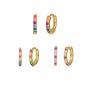 Fashion Colorful CZ 925 Sterling Silver Simple Hoop Earrings