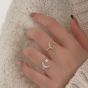 Girl CZ Star Crescent Moon 925 Sterling Silver Adjustable Ring