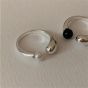 Casual Round Shell Pearl 925 Sterling Silver Adjustable Ring