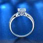 Simple 1 ct Six Claw Moissanite CZ 925 Sterling Silver Ring