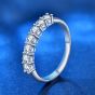 Simple 0.11 ct Moissanite CZ Lines 925 Sterling Silver Ring