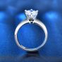 Simple 1-2 ct Six Claw Moissanite CZ Geometry 925 Sterling Silver Adjustable Ring