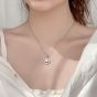 Women Beautiful Moissanite CZ Rose Flower 925 Sterling Silver Necklace