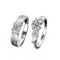 Holiday Moissanite CZ Christmas Tree 925 Sterling Silver Adjustable Couple Ring
