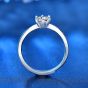 Office Six Claw Moissanite CZ Simple 925 Sterling Silver Adjustable Promise Ring