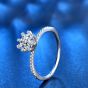 Women Eight Claw Round Moissanite CZ 925 Sterling Silver Ring