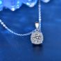 Office Micro Setting Moissanite CZ Square 925 Sterling Silver Necklace